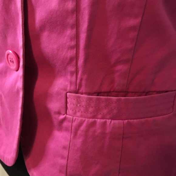 Lane Bryant Cotton Hot Pink 3/4 Sleeve Jacket 16 - Picture 5 of 6